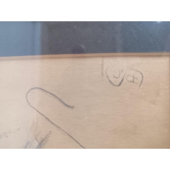 Old Man Holding His Glasses Framed Pencil Portrait Unknown Artist - Picture 4 of 10